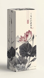 中式水墨荷花包装盒设计
