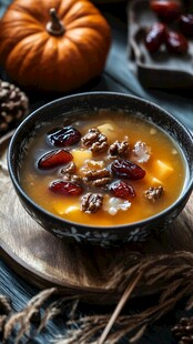 南瓜红枣核桃滋补养生汤