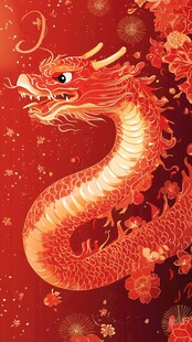 祥龙贺岁 喜庆龙年插画