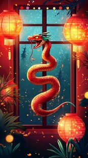 祥龙贺岁 窗前景象添吉庆