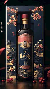 中式典雅白酒礼盒包装展示