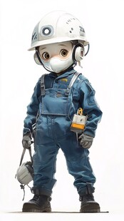 可爱风小小建筑工人形象