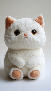可爱白色猫咪毛绒玩具