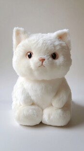 可爱白色猫咪毛绒玩具