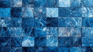 蓝色大理石纹理瓷砖背景
