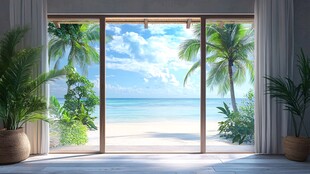 窗边海景 邂逅夏日浪漫