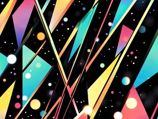 炫彩几何线条梦幻背景图
