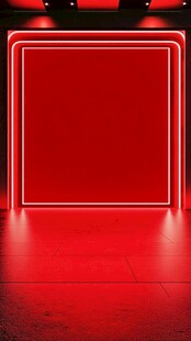 红色霓虹光影舞台背景