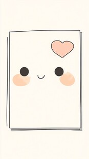 可爱笑脸笔记本插画