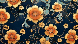 中式繁花锦簇花纹图案