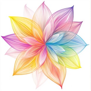 梦幻多彩花瓣艺术花朵图