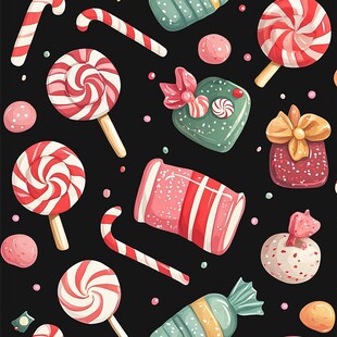 甜蜜糖果图案 多彩糖果世界