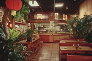 日式餐厅内景 温馨且雅致