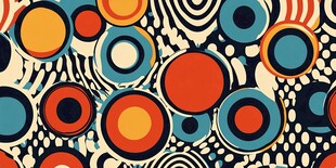 多彩圆圈抽象几何图案