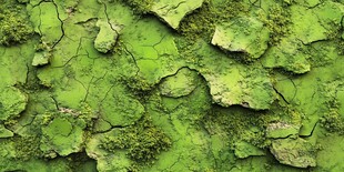 绿色龟裂地面 生机纹理