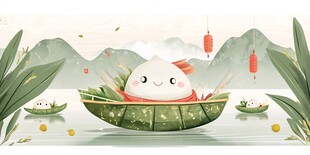 端午萌粽泛舟山水间