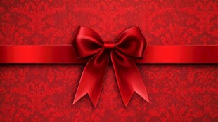 红色蝴蝶结礼品装饰背景