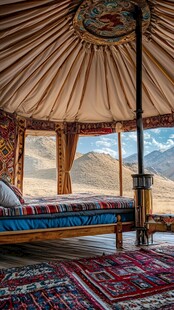 蒙古包内景 温馨舒适的休憩处