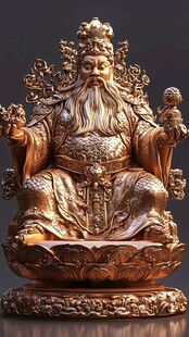 鎏金财神爷雕像