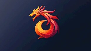 火焰龙形logo设计