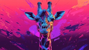 梦幻炫彩长颈鹿艺术图像