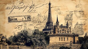 复古风下的巴黎埃菲尔铁塔