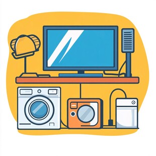 多样家电集合插画