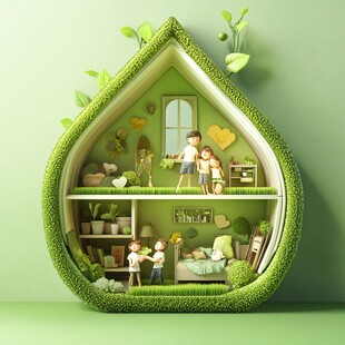 绿叶小屋中的温馨亲子时光