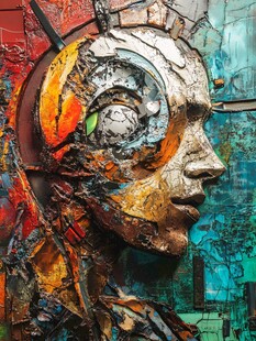 机械风格的人脸艺术创作