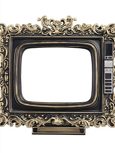 复古雕花边框老式电视机