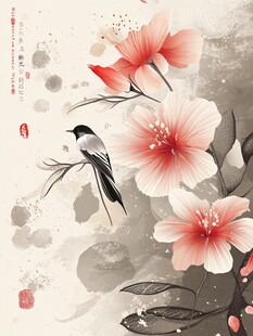 水墨花鸟图