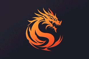 火焰龙形标志设计