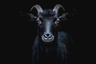 黑山羊特写 神秘而威严