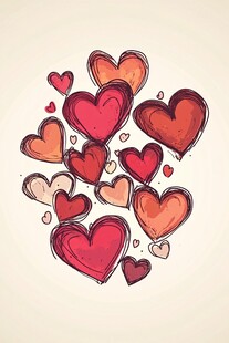 手绘爱心图案