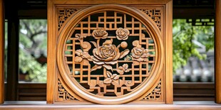 中式木雕花窗 精致工艺