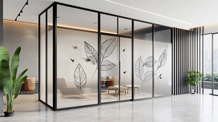 简约玻璃隔断办公室空间