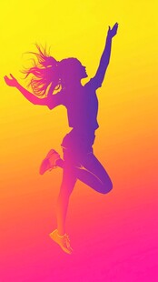 活力女孩的激情跳跃瞬间