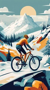 雪山骑行者