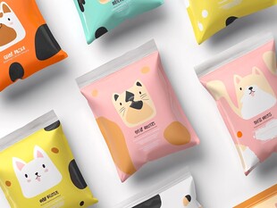 可爱猫咪图案零食包装袋