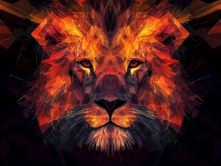 火焰雄狮 炫酷几何艺术形象