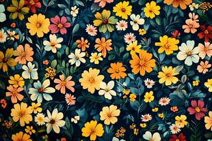 缤纷花卉图案背景