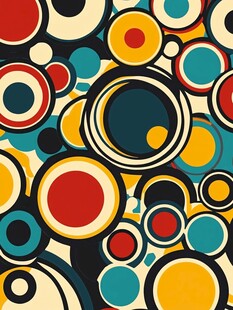 多彩圆圈几何抽象图案