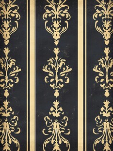 黑金条纹欧式华丽花纹图案