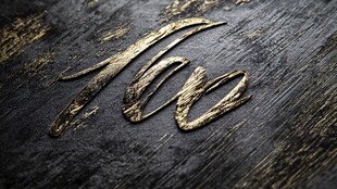 金色手写字体 质感呈现