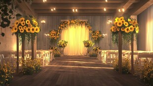 向日葵主题浪漫婚礼现场