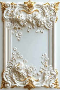 欧式雕花白色装饰画框