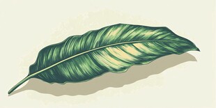 热带芭蕉叶插画