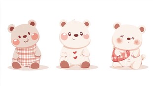三只可爱小熊插画形象