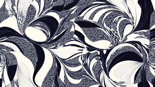 黑白抽象花纹图案设计