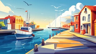 海港小镇的宁静美好